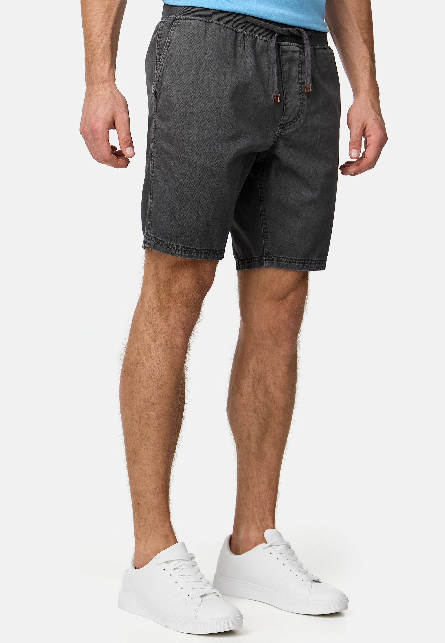 Indicode Chinoshorts Herren Carver Chino Shorts Herrenshorts mit elastischem Bund und Kordelzug