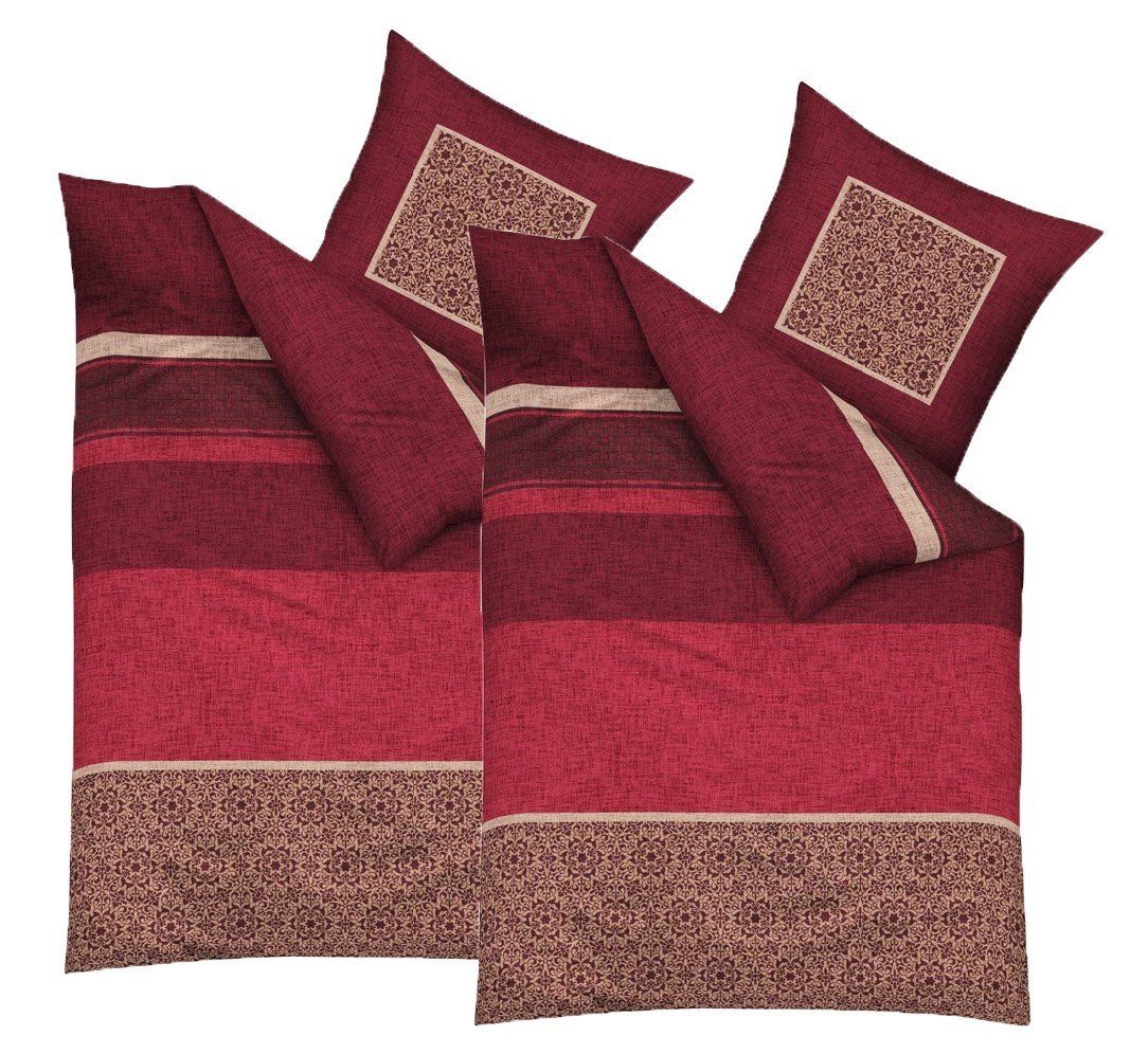 JACK Bettwäsche JACK by Kaeppel Destination 135x200cm Rot, Biber, 4 teilig, günstig online kaufen
