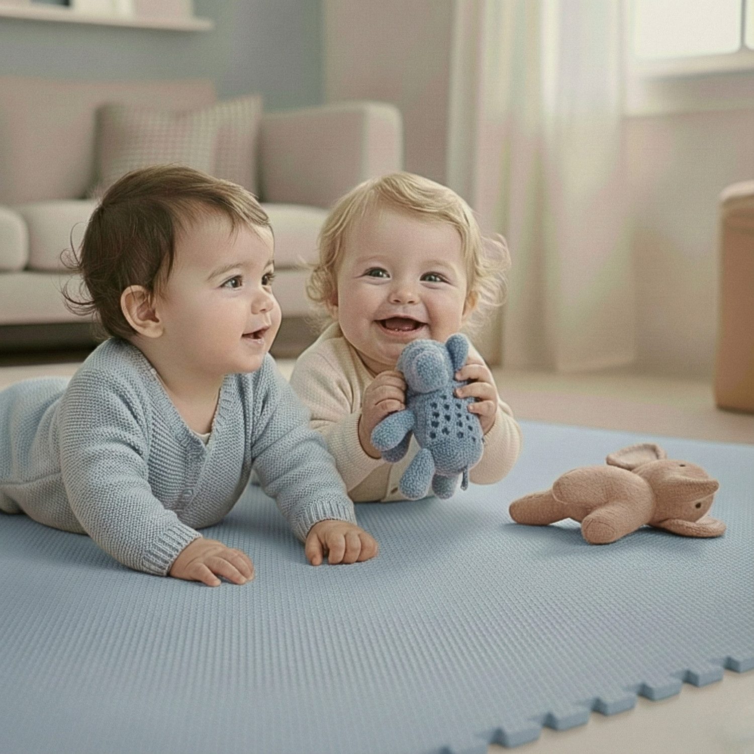 LittleTom Puzzlematte ab dem 1. Tag - 9 Teile Baby Spielmatte - 30 x 30 Kinder Krabbelmatte, (9-tlg), Spielunterlage für Babys und Kleinkinder - Kinderzimmer Puzzleteppich