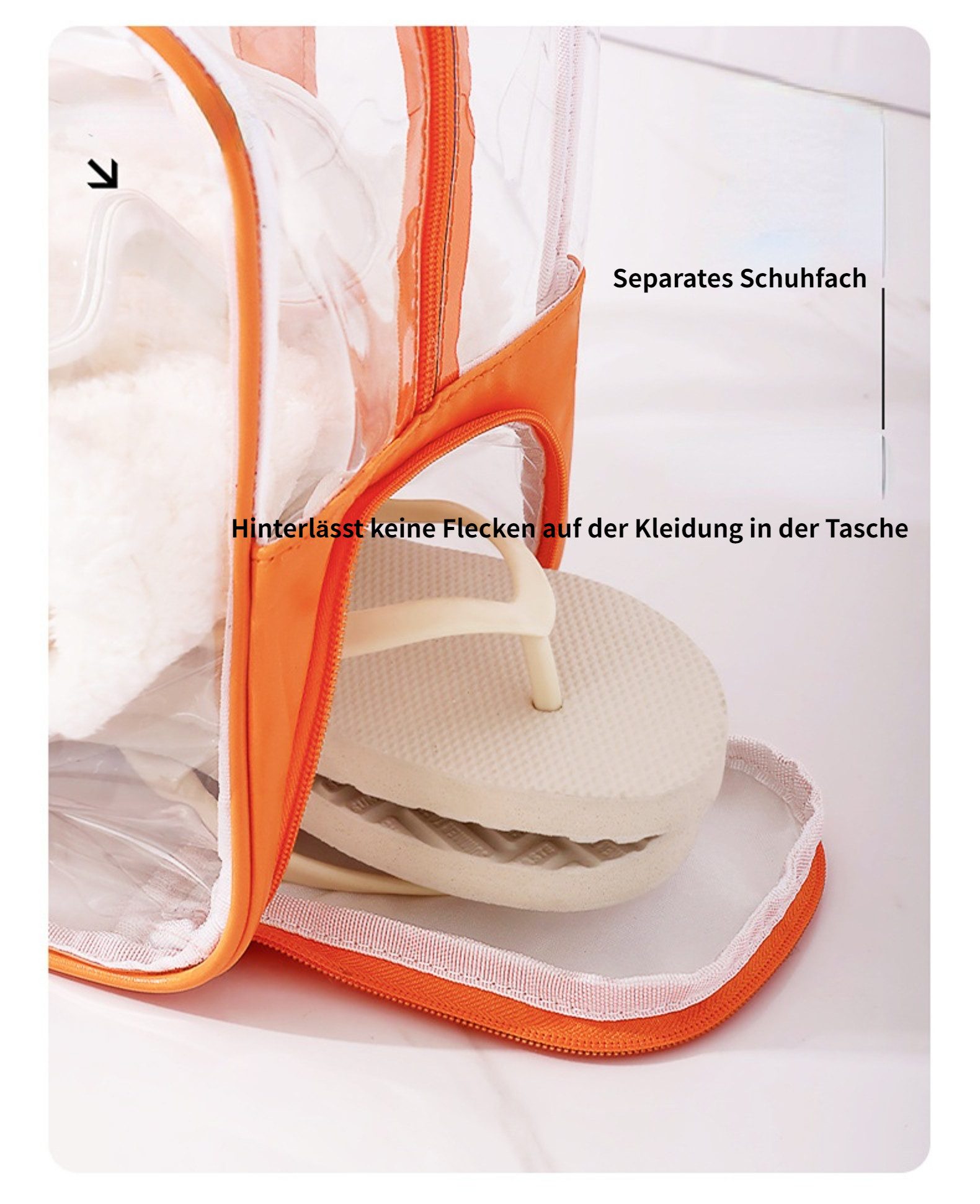 Blusmart Strandtasche Transparente, wasserdichte Strandtasche aus PVC (Großes Fassungsvermögen mit Pantoffelfach, Ideal zum Schwimmen, Make-up, Toilettenartikel und Fitness), 25 cm x 18 cm x 34 cm Großes Format