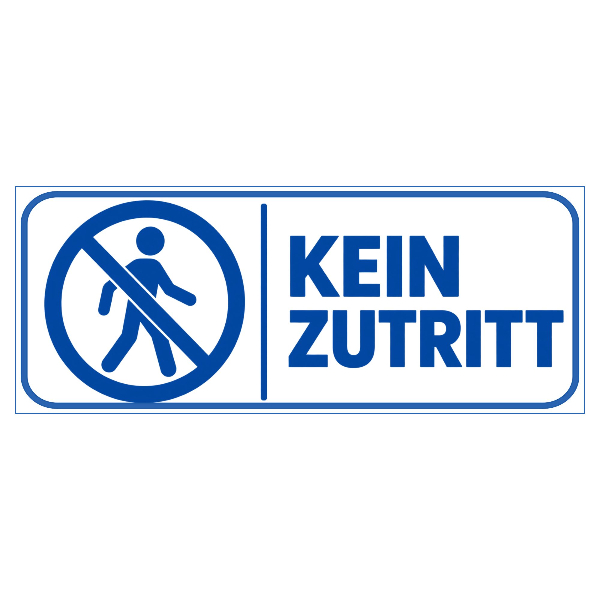 Nomiro Hinweisschild NOMIRO Hinweisschild Türschild Kein Zutritt 15x6 cm - Kunststoff weiß, (1 St), selbstklebend, lasergraviert