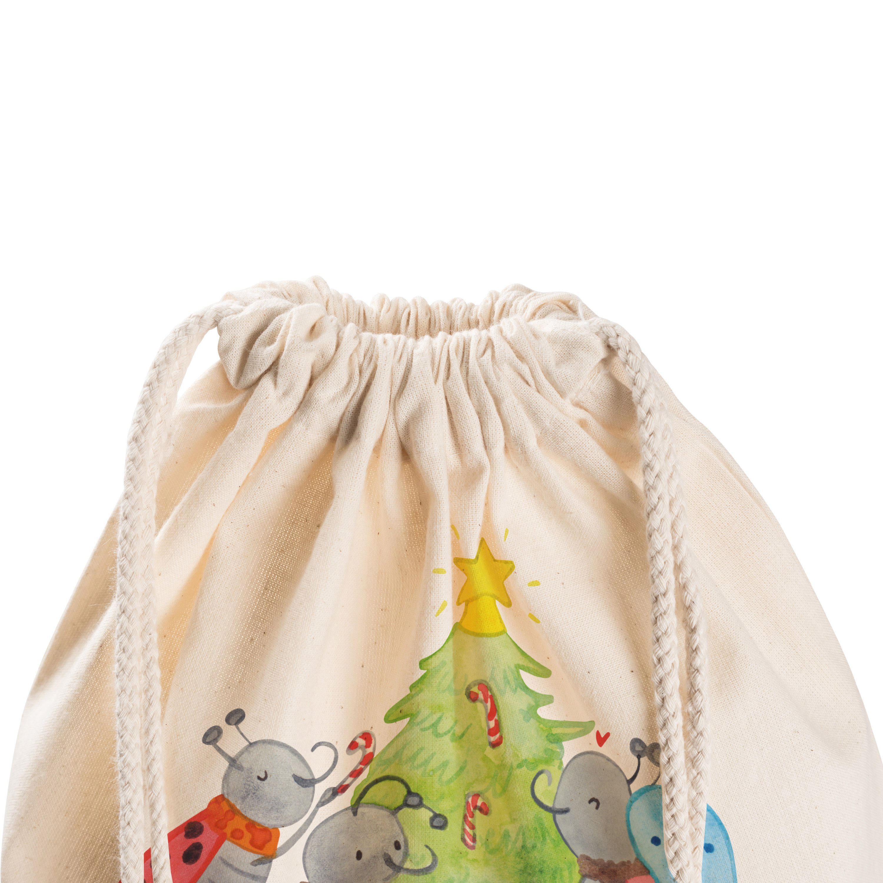 Mr. & Mrs. Panda Sporttasche Geschenk, - Stoffbeutel, Transparent Smörle Weihnachten - (1-tlg) Advent, Wei