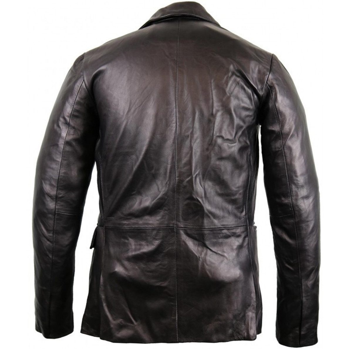 MDM Lederblazer Herren Leder Sakko Leder Blazer aus echtem Leder Leichte Sommer Lederjacke