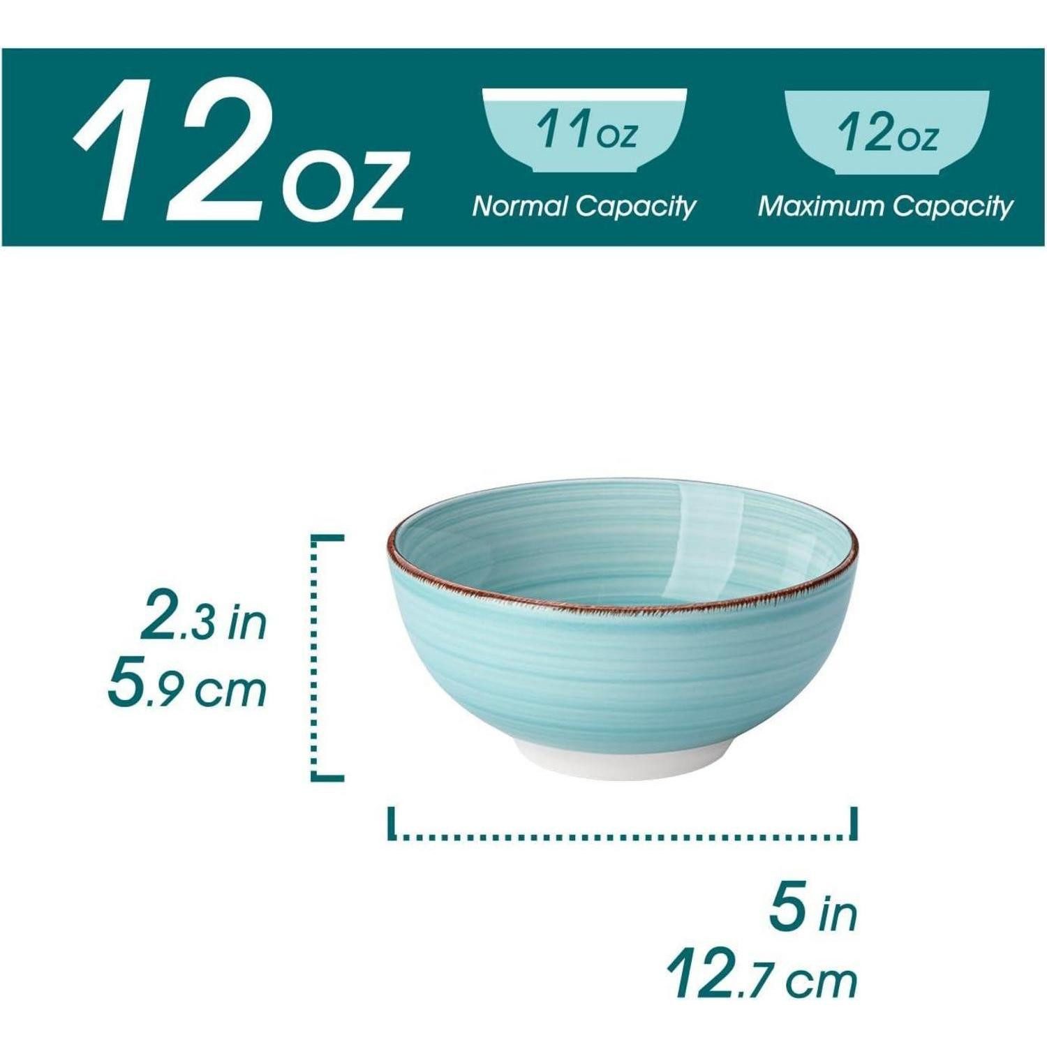 LuxusKollektion Dessertschale Dessertschalen Set Steinzeug 6-teilig Blau 12Oz
