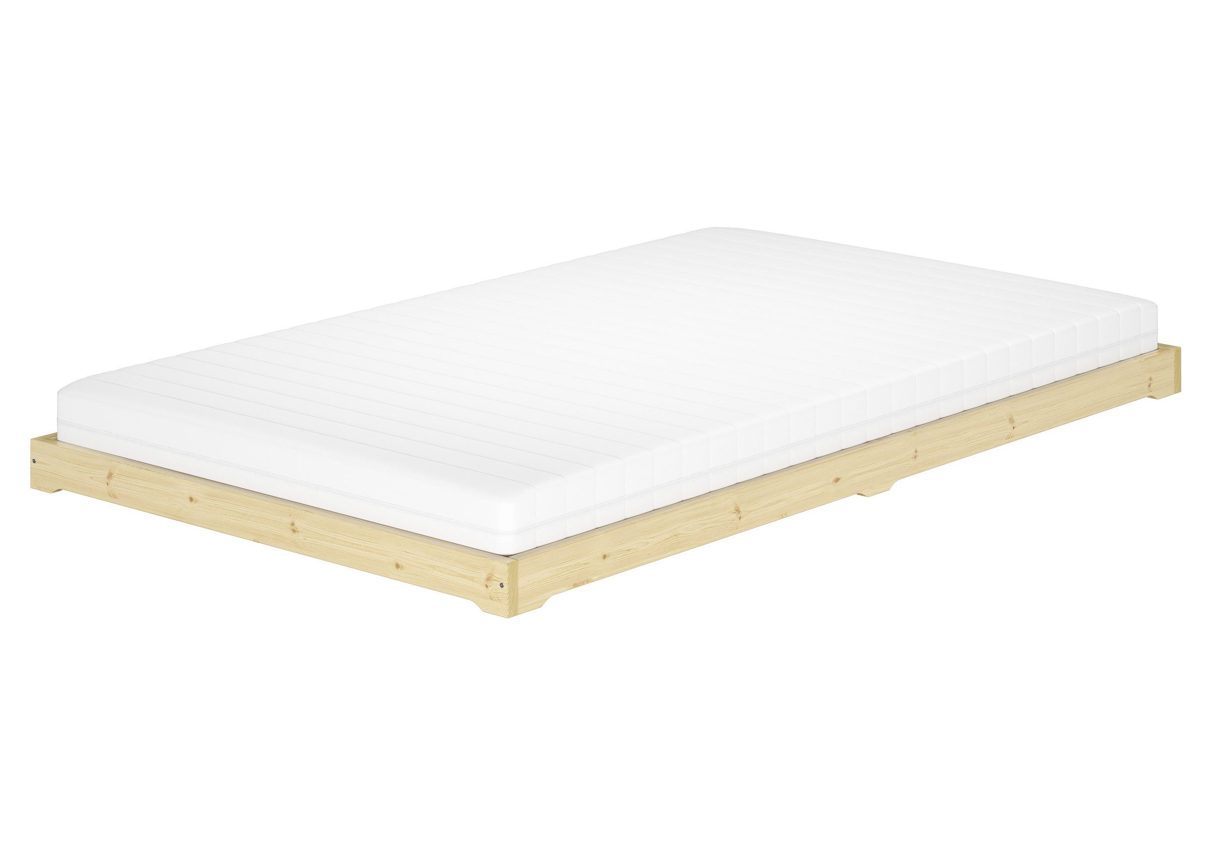 ERST-HOLZ Futonbett Futonbett Studentenbett 120 x 200 cm Fichte Massiv Extra Niedrig Geölt, Fichte geölt