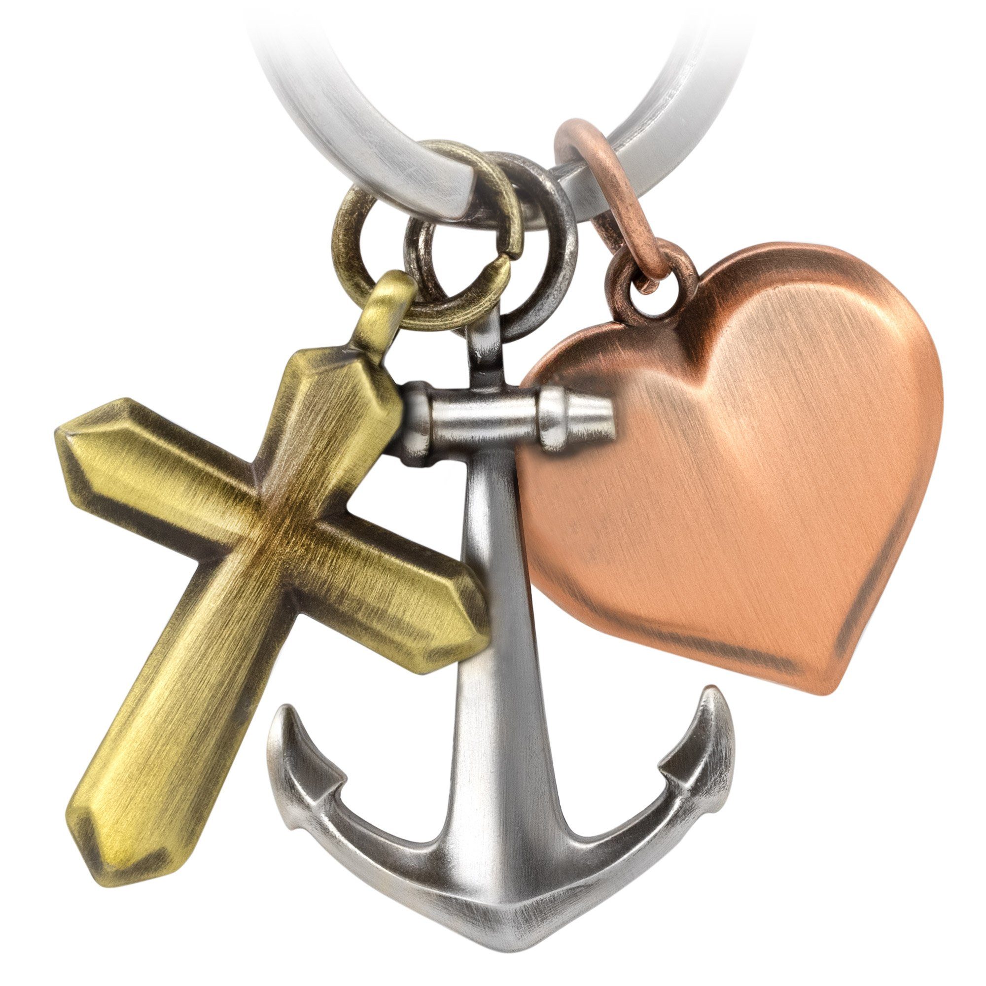 FABACH Schlüsselanhänger Glaube Liebe Hoffnung Schlüsselanhänger - Geschenk Kreuz Herz Anker | Schlüsselanhänger