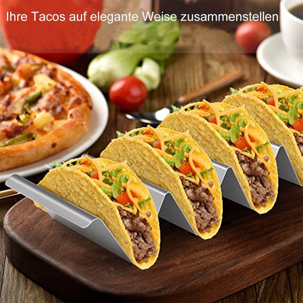 Stand 2 Geschirrständer Halter NUODWELL Halter Halter Taco Ständer, Edelstahl Taco Taco Stücke