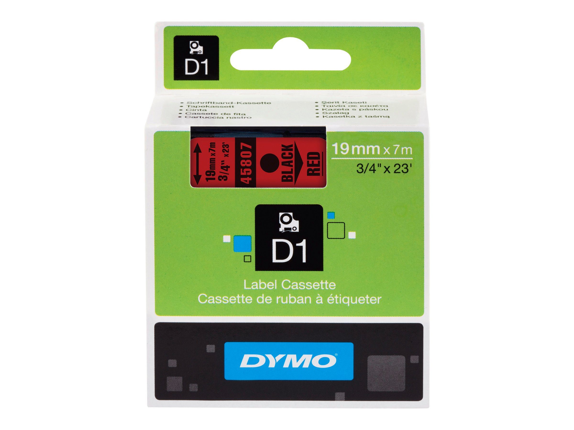 Thumbnail - DYMO Beschriftungsband DYMO D1-Schriftband 19 mm x 7 m schwarz auf rot