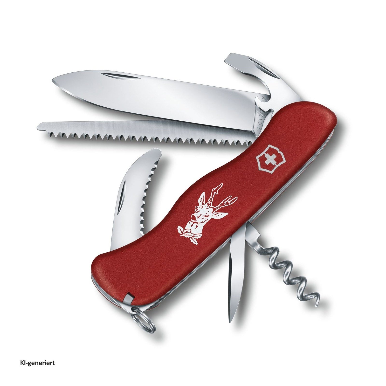 Victorinox Taschenmesser Taschenmesser Hunter, rot, (Stück, 1 St., 1 Taschenmesser), Multitool 12 Funktionen