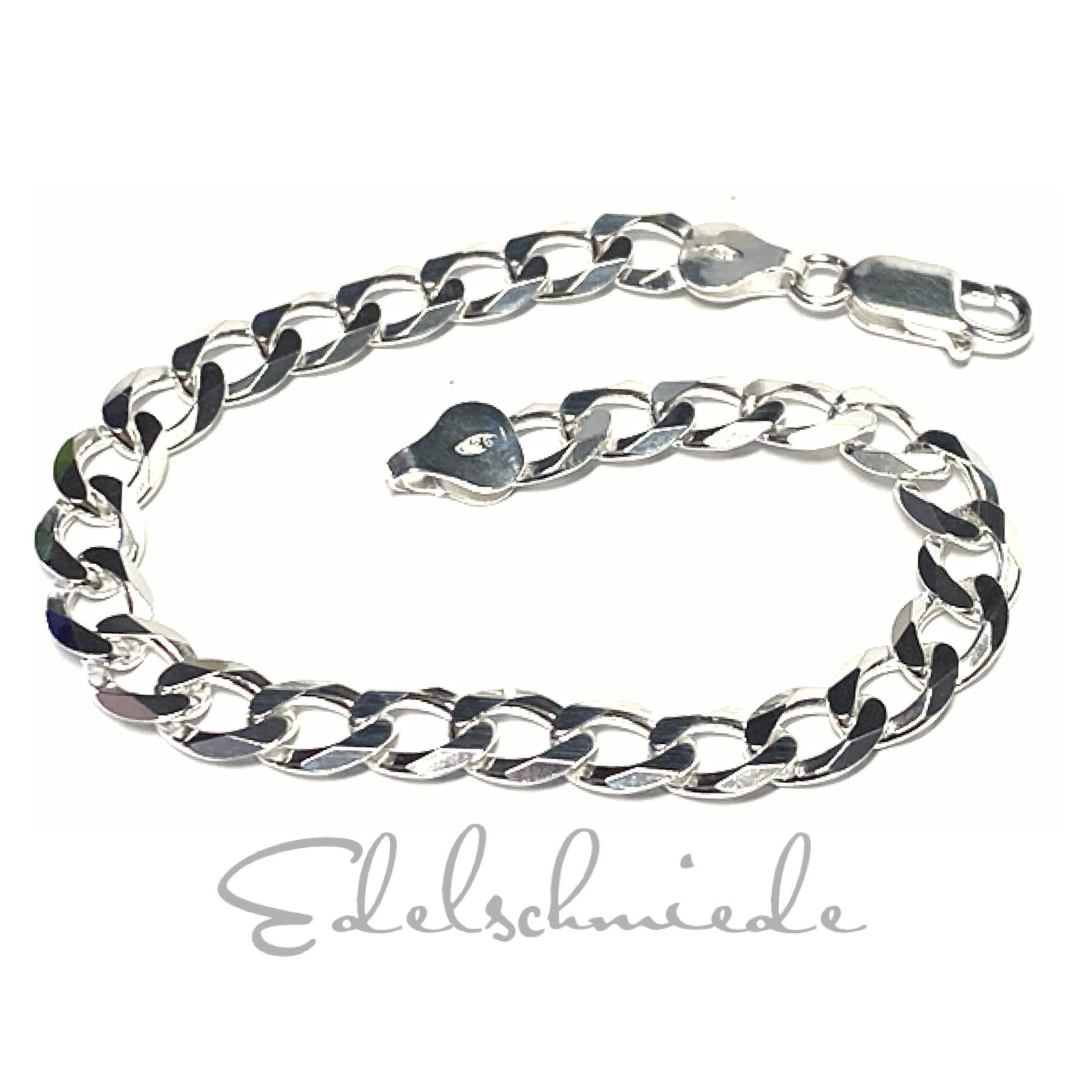 Edelschmiede925 Panzerarmband Glanz poliert Klassiker 19cm