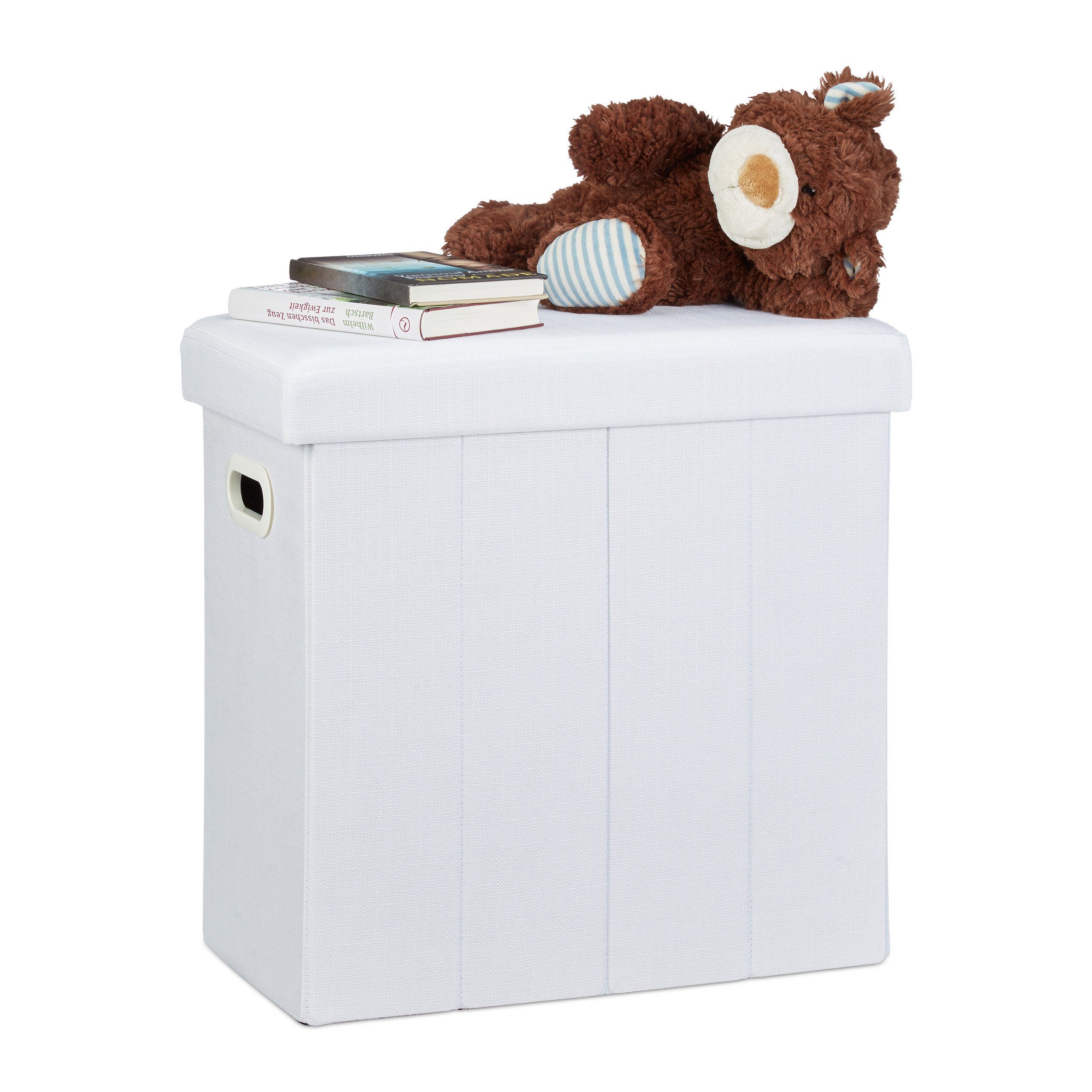 relaxdays Sitzhocker Faltbarer Sitzhocker, Weiß günstig online kaufen