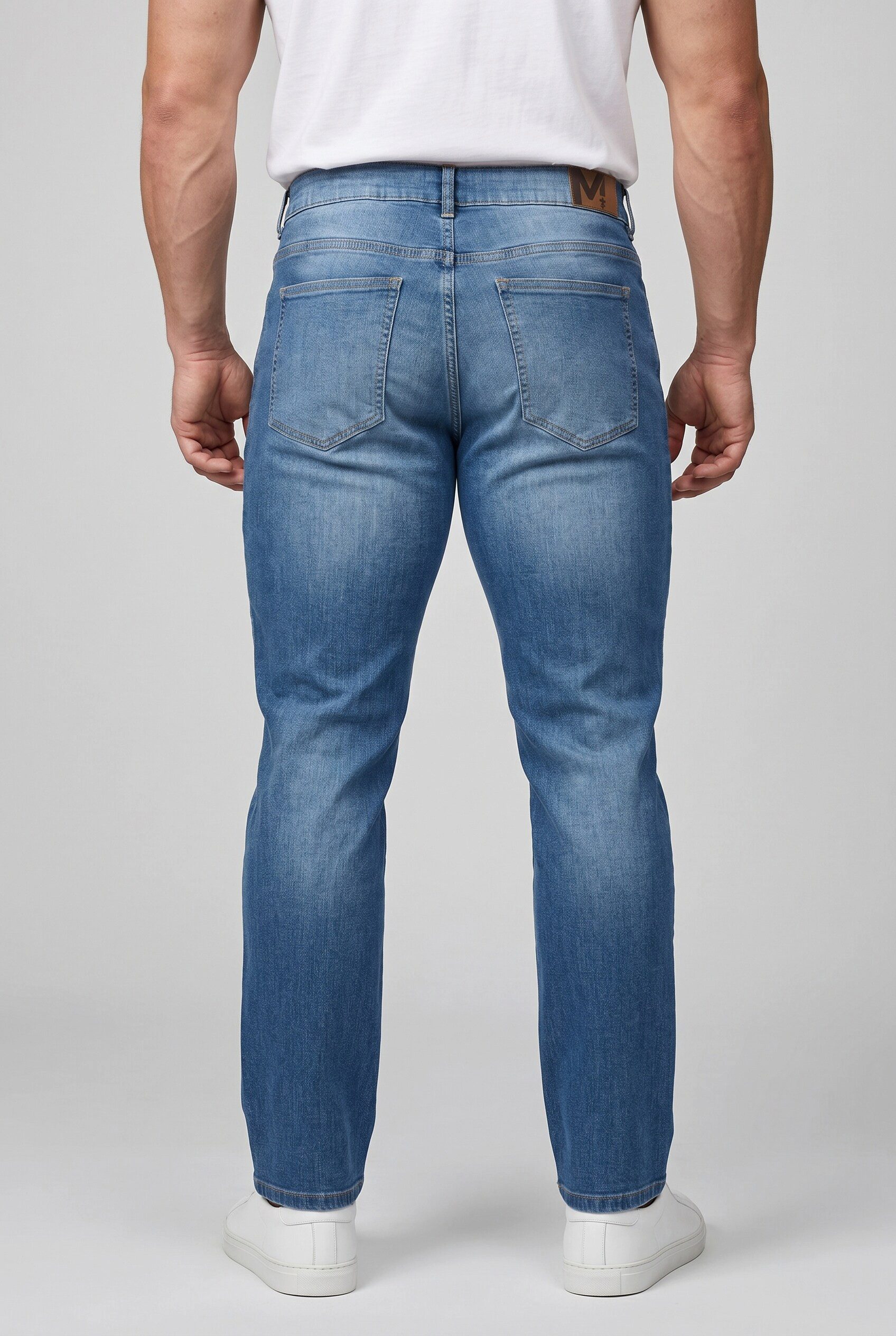 Men Plus 5-Pocket-Jeans Jeans Bauchfit Regular Fit 5-Pocket Destroy Denim – Bild 3 von 5