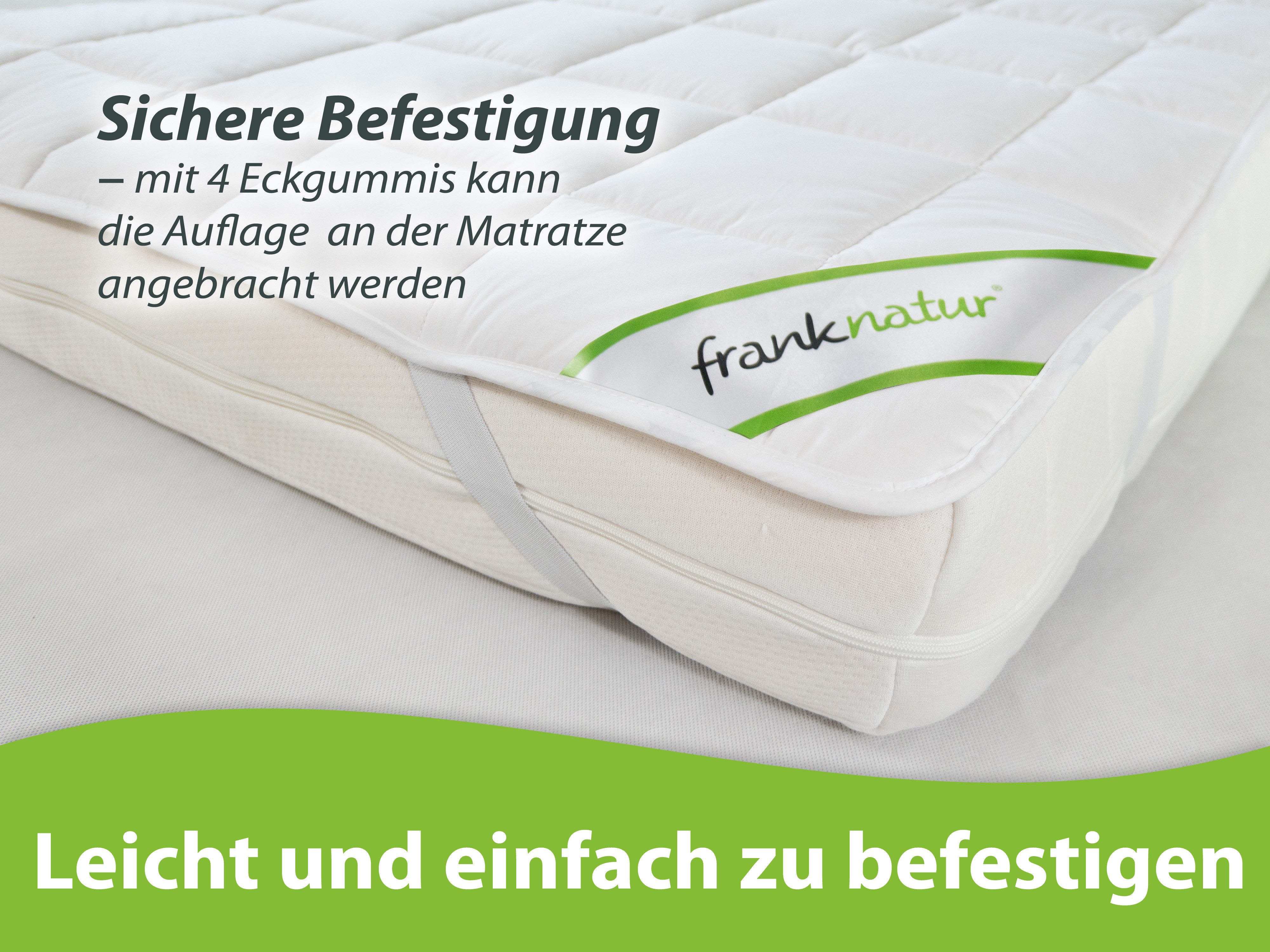 franknatur, Topper Unterbett Baumwolle, Baumwolle, Auflage aus reiner Baumwolle