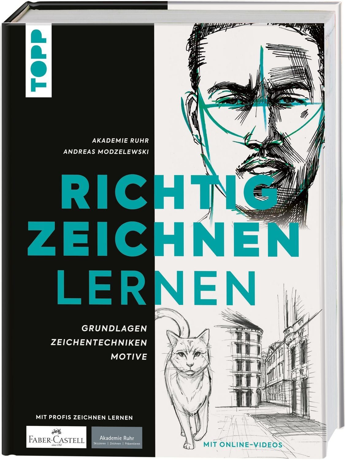 Sachbuch Richtig zeichnen lernen Grundlagen Zeichentechniken Motive Akademie Ruhr, Andreas Modzelewski