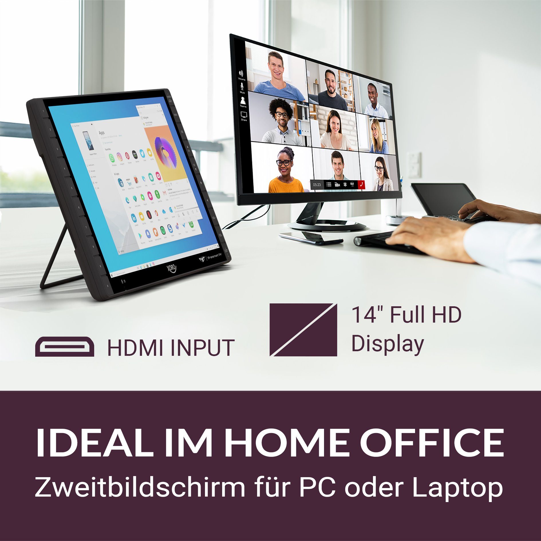 Xoro PTL 1450 V2 LCD-LED Fernseher (14 Zoll, inklusive 6 Monate freenet TV)  ! RABATT: 30%