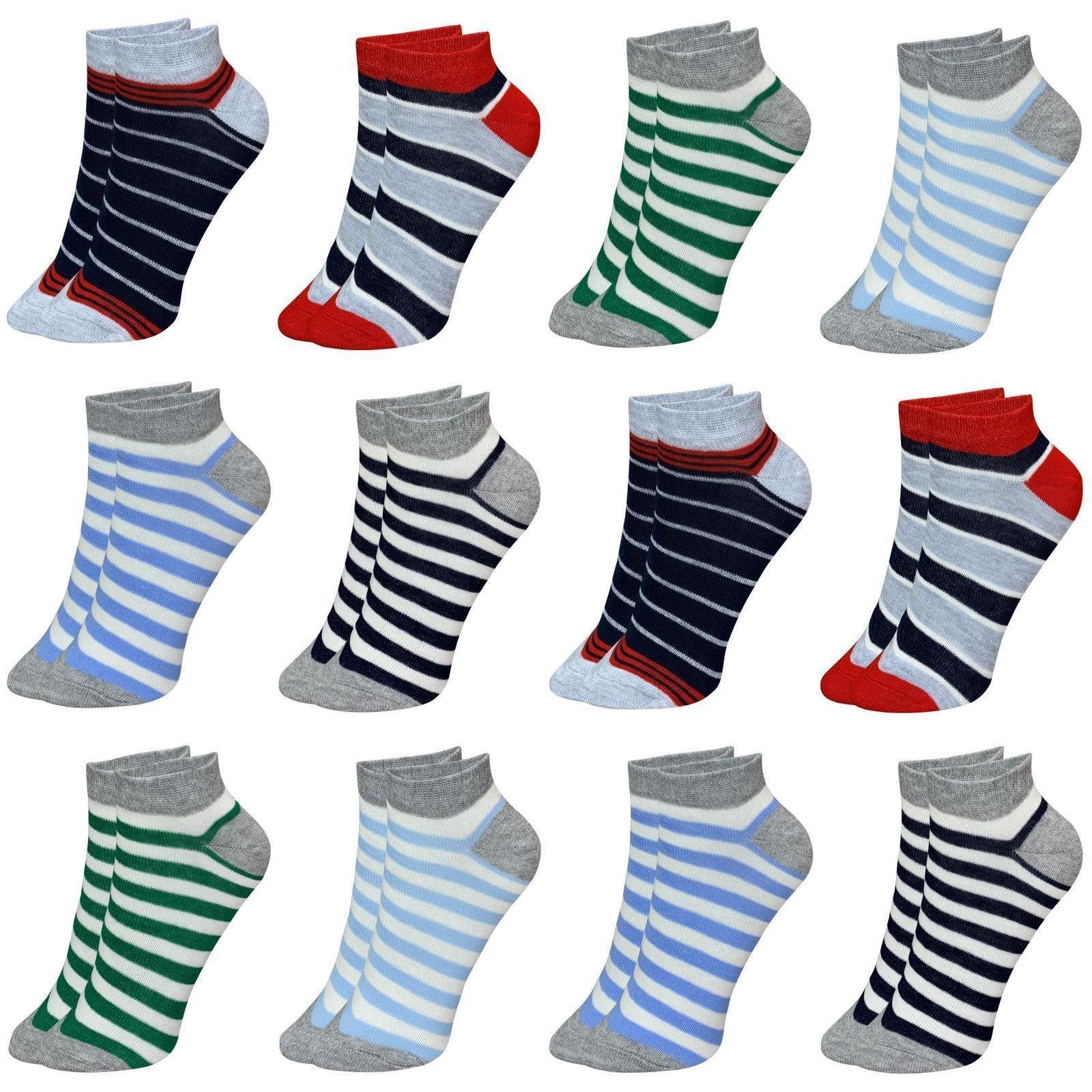 LOREZA Kurzsocken 12 Paar Jungen & Mädchen Kurzsocken - Basics - Mehrfarbig (Paar, 12-Paar, 12 Paar) 12-Paar