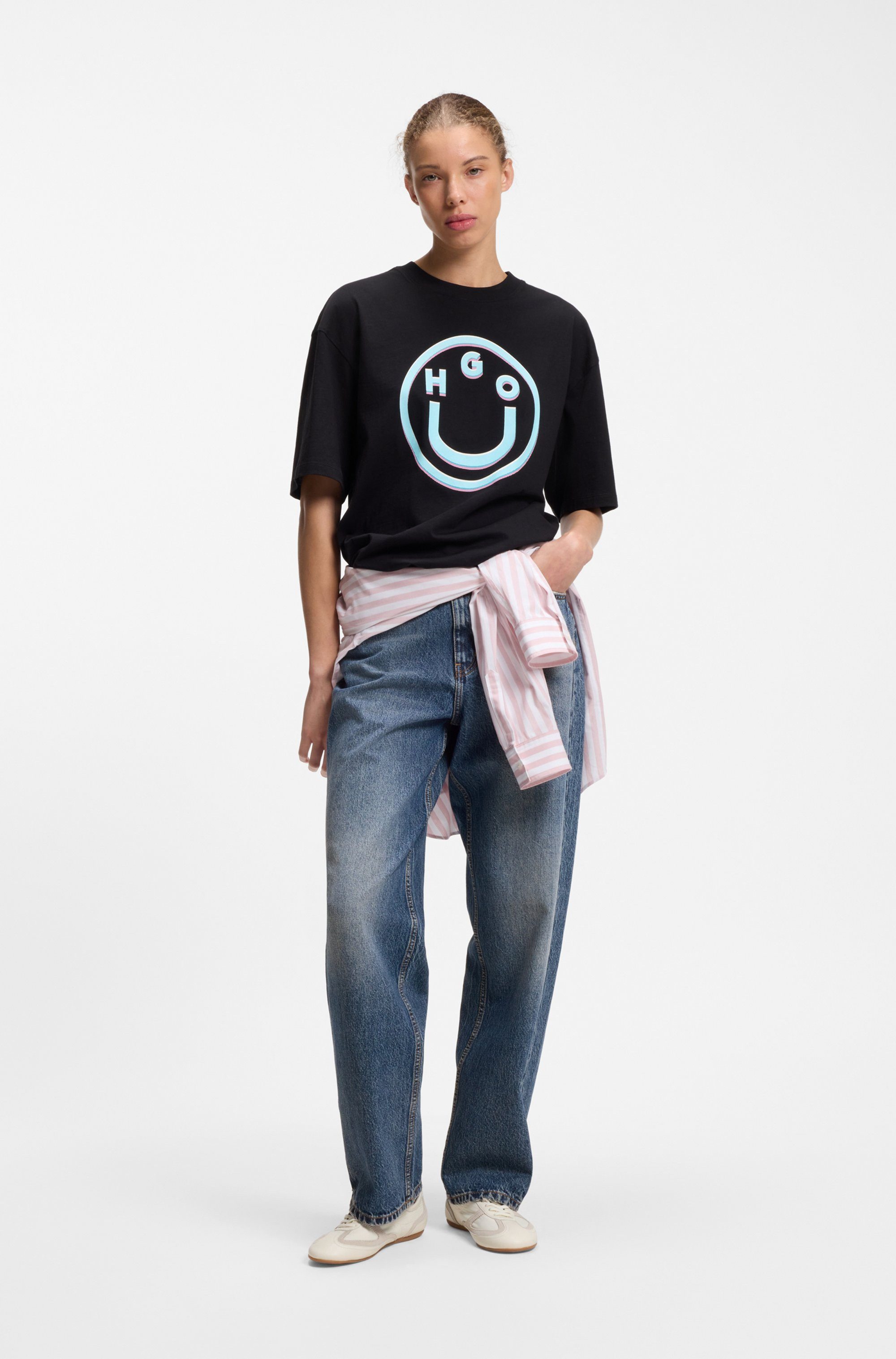 HUGO 5-Pocket-Jeans Leni im Loose Fit mit niedriger Bundhöhe