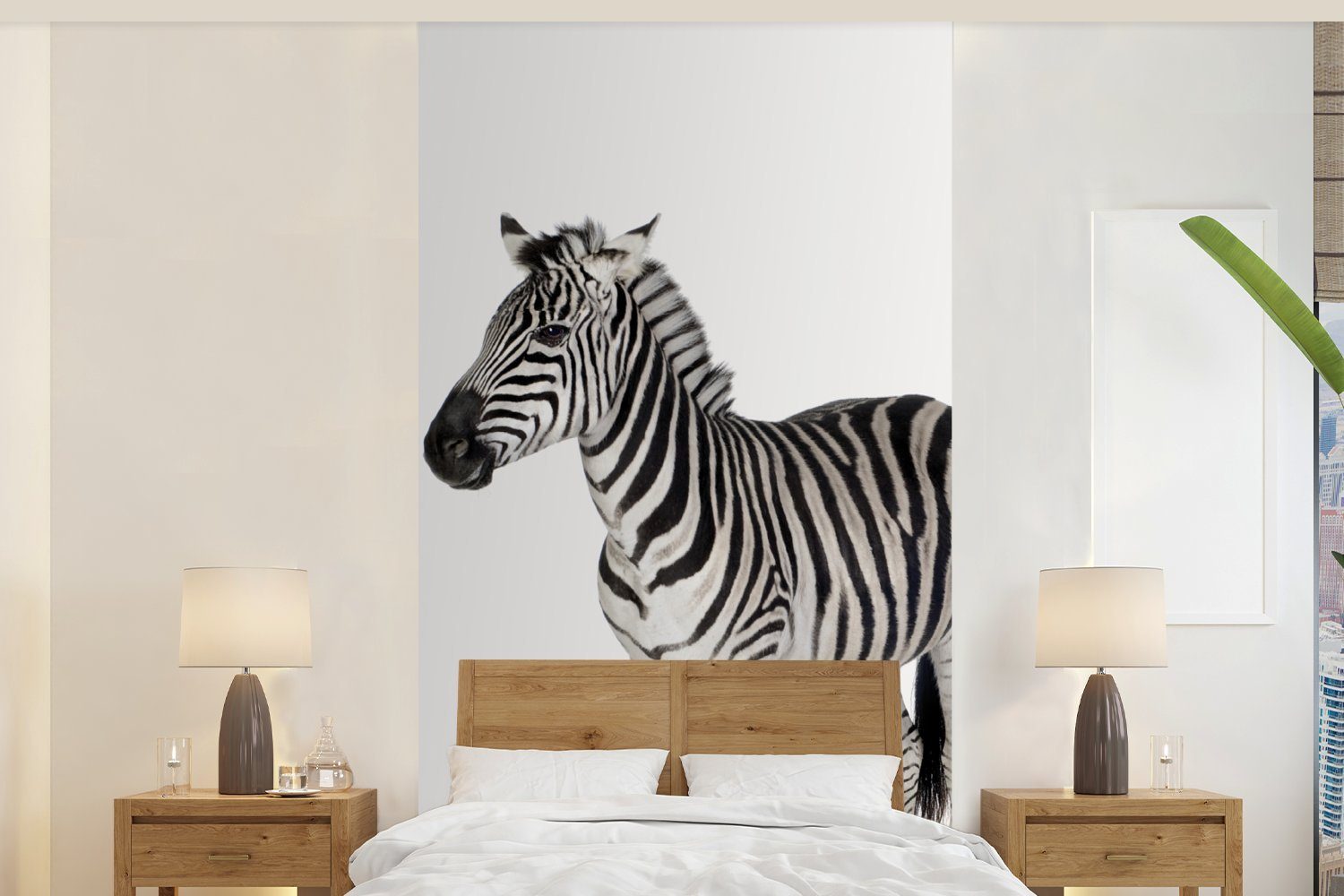 - Fototapete für Zebra Wohnzimmer bedruckt, Kinder - Vliestapete St), Mädchen Fototapete - - (2 Jungen, Matt, Tiere MuchoWow Schlafzimmer Küche,