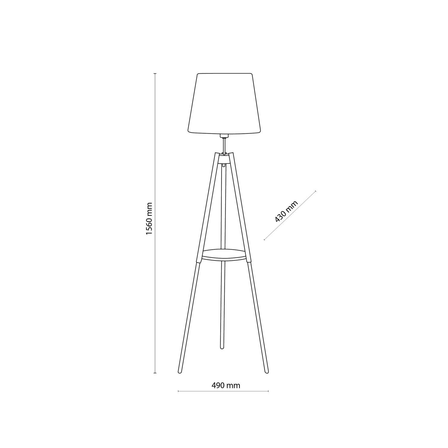 VAIO, ohne Dreibein Stoff Licht-Erlebnisse Ablage Holz Stehlampe Wohnzimmer E27 156 Tripod cm Leuchtmittel, mit