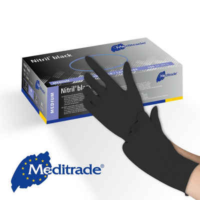 MediTrade Einweghandschuhe Meditrade Nitril® black, Nitrilhandschuhe schwarz, 100 St. Gr:S-XL