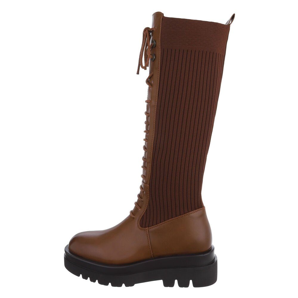 Ital-Design Damen Schnürschuhe Biker Plateaustiefel (81440920) günstig online kaufen