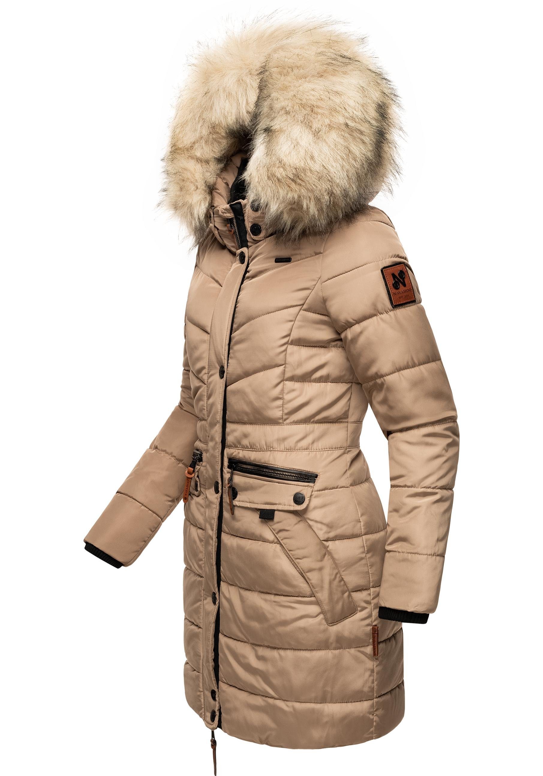 Navahoo Steppmantel "Paula", stylischer Winter Parka m. edlem Fellimitat günstig online kaufen