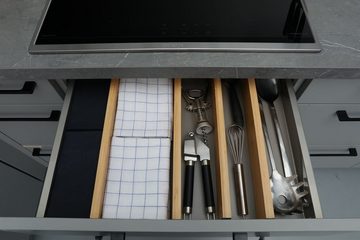 Terra Home Besteckeinsatz Schubladentrenner Ordnungssystem Bambus 4er Pack 33 bis 45 cm Set