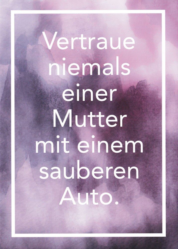 mit ..." einer niemals einem sauberen Postkarte "Vertraue Mutter