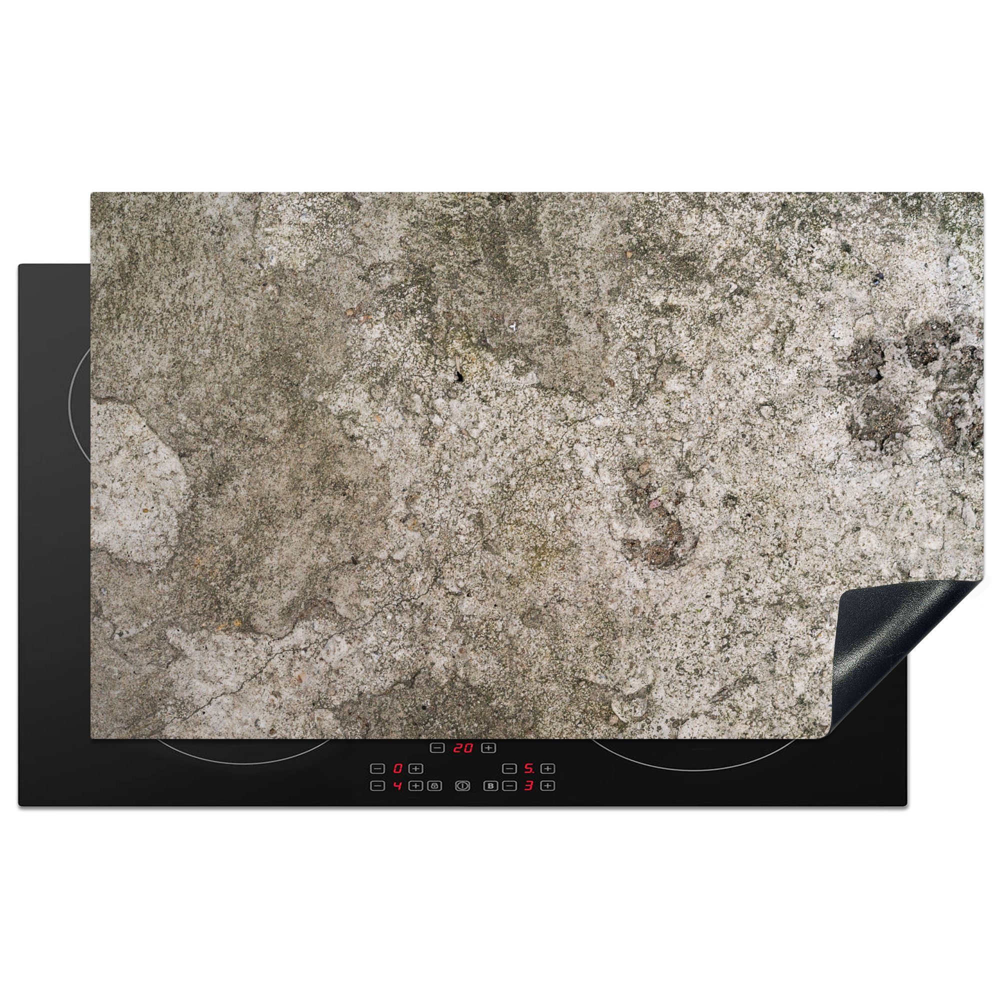 MuchoWow Herdblende-/Abdeckplatte Stein - Rost - Struktur - Abdeckplatte - Induktionsschutz, Vinyl, (1 tlg), 83x51 cm, Ceranfeldabdeckung, Arbeitsplatte für küche
