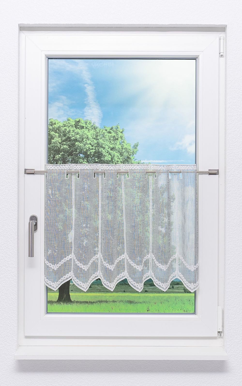 LYSEL® Scheibengardine Leinenlook (1 St), transparent, HxB 45x62cm