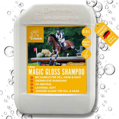 EMMA Eventing Tiershampoo Pferdeshampoo Hundeshampoo mildes ph neutral Hunde Shampoo Fellglanz, 2500 ml, (Spar Pack, Kanister), besonders mildes Shampoo