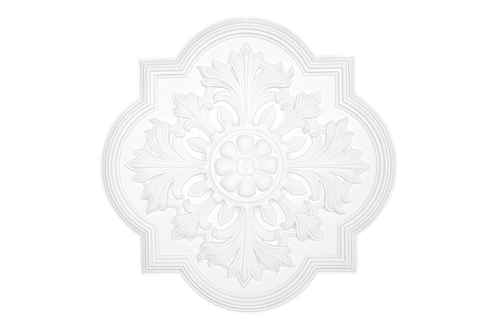 Perfect Dekor Wanddekoobjekt Innendekoration Hexim hartschaum, weiß, Zierelement, Stuck, (Stuckrosette rund) PU aus B3078