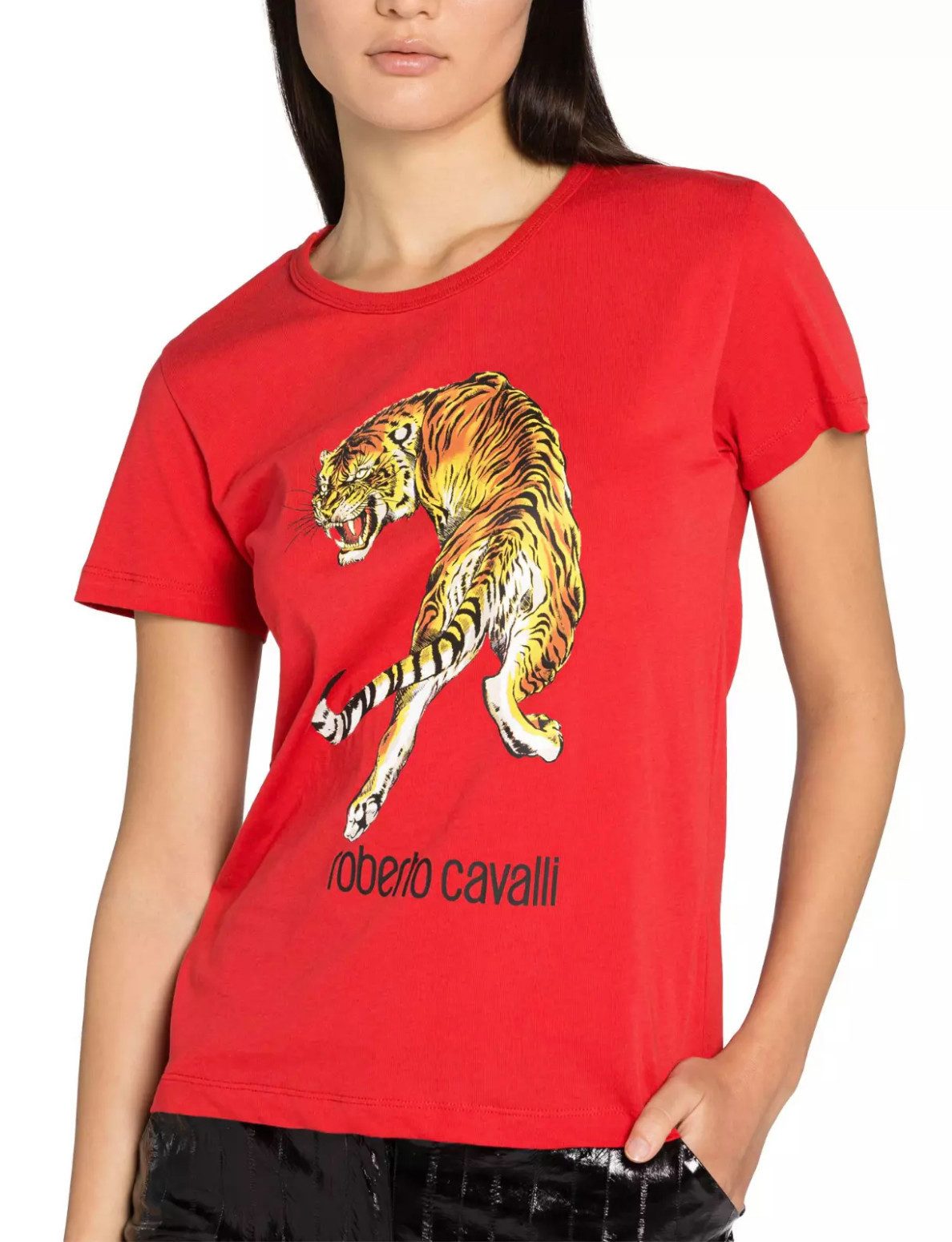 roberto cavalli T-Shirt Firenze RC Tiger Logo Cotton gehört zur ikonischen Hauptkollektion