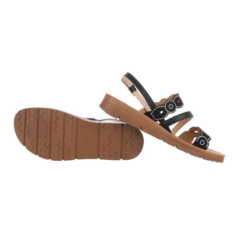 Ital-Design Damen Freizeit Riemchensandalette Keilabsatz/Wedge Riemchensand günstig online kaufen
