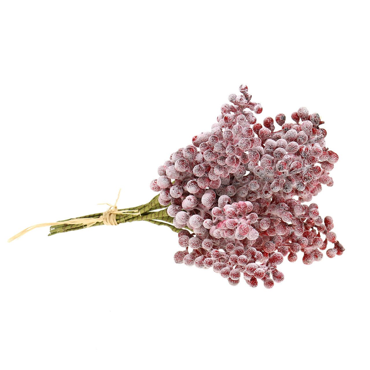 Winterliche Kunstpflanze VIANA Beerenpick Rot Geeist 21cm - Deko-Zweig für Adventskranz, 12 St, Florists Products, Höhe 1 cm
