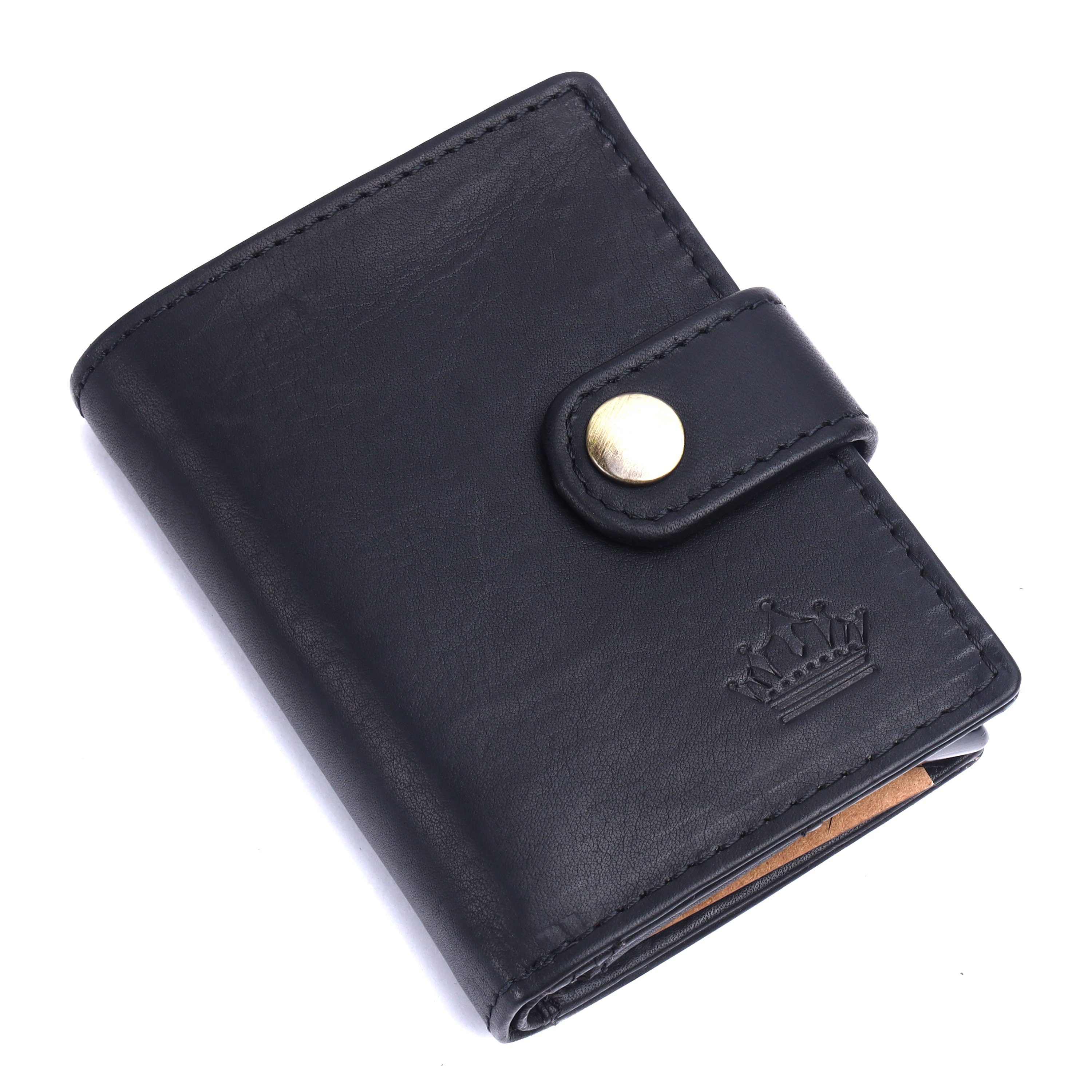 Manza mit und RFID Mini Geschenkbox, Geschenkbox RFID-Schutz Schwarz Blocker, Geldbörse Wallet Slim Münzfach, Geldbörse Kartenhalter, mit Münzfach Reißverschluss,