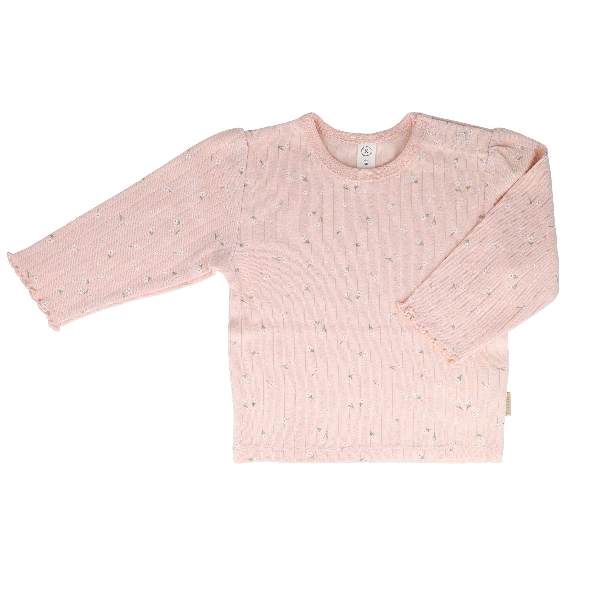 MAXIMO T-Shirt (1-tlg) Blassrosa, Blumen-Alloverprint, Longsleeve, Baby-Girl