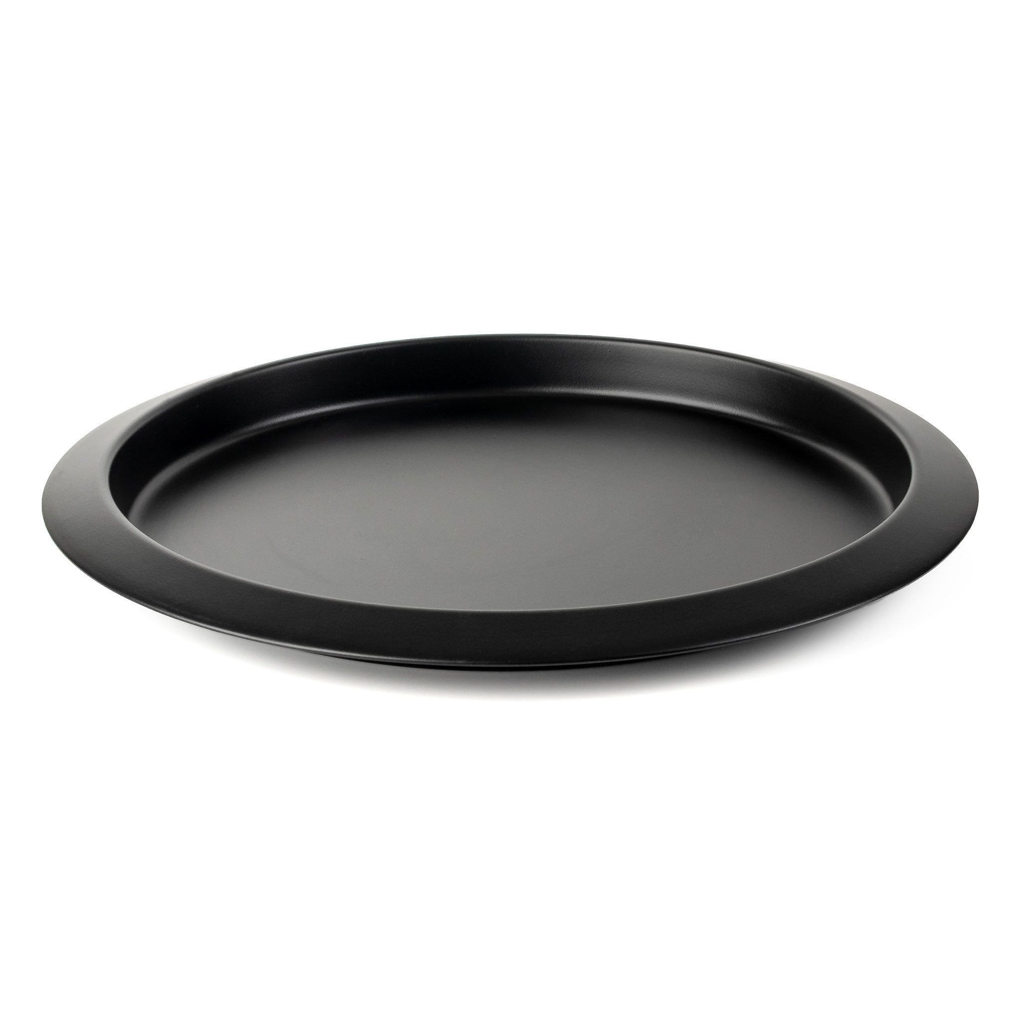 Spetebo Tablett Metall Tablett schwarz - Ø 35 cm, Metall, Deko- oder Kerzenteller