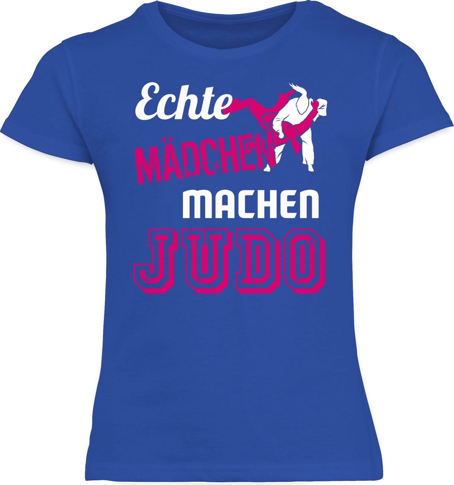 Shirtracer T-Shirt Echte Mädchen machen Kinder 3 Judo Sport Kleidung Royalblau