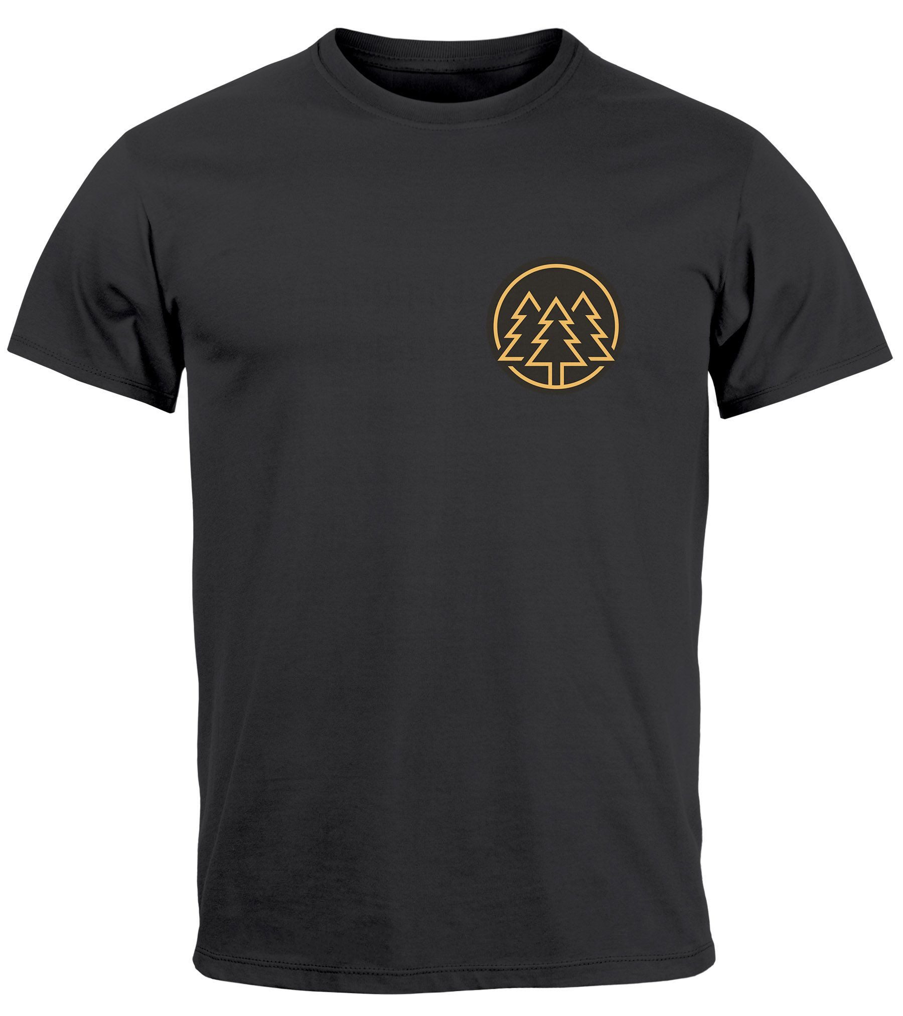 Neverless Print-Shirt Herren T-Shirt Print Logo Wald Bäume Outdoor Wandern günstig online kaufen