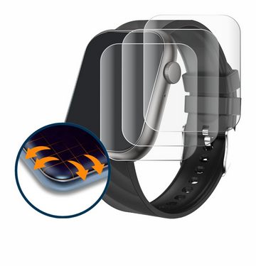 Savvies Full-Cover Schutzfolie für walkbee Smartwatch 1.96", Displayschutzfolie, 4 Stück, 3D Curved klar