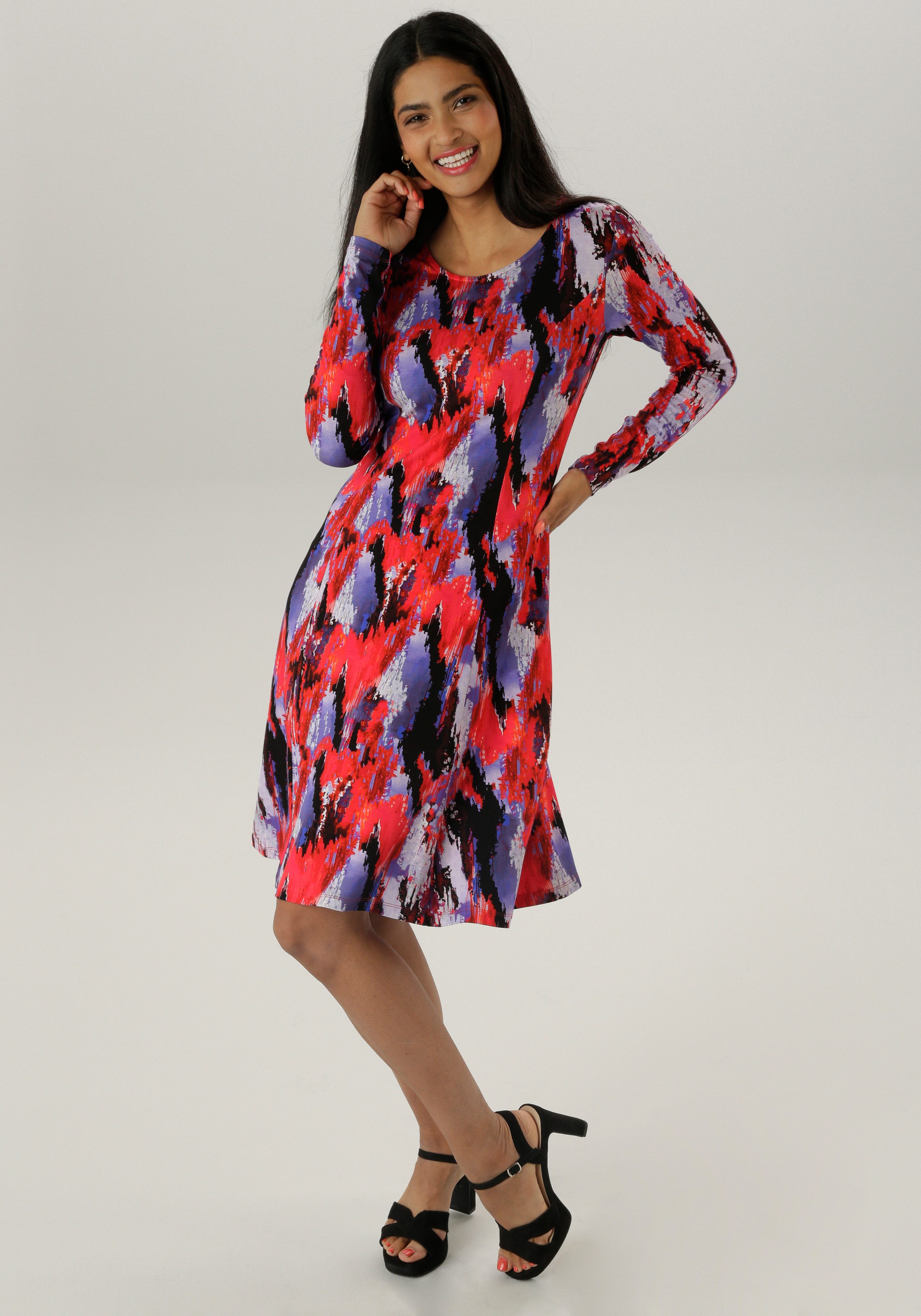 Aniston SELECTED Jerseykleid im modernen und abstrakten Farbverlauf günstig online kaufen