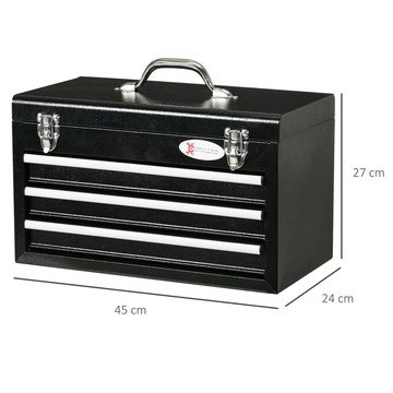 Durhand Werkzeugbox Werkzeugkasten, mit 3 Schubladen, 116-teilig Werkzeugset (Werkzeugkiste, 1 St., Werkzeugkoffer), Stahl, Schwarz