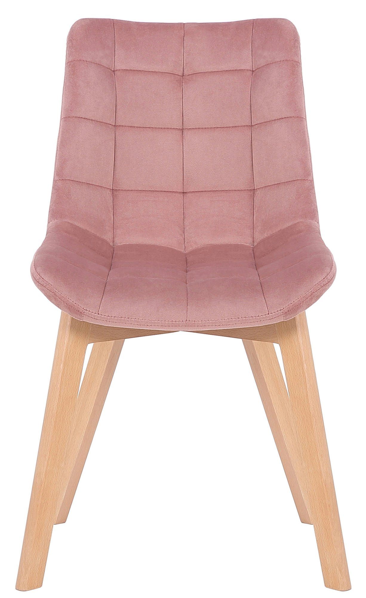 Samt mit gepolsterter Buchenholz hochwertig pink Natura - Passat Esstischstuhl TPFLiving Konferenzstuhl Esszimmerstuhl Wohnzimmerstuhl Polsterstuhl), Sitzfläche - - - - Gestell: (Küchenstuhl Sitzfläche: