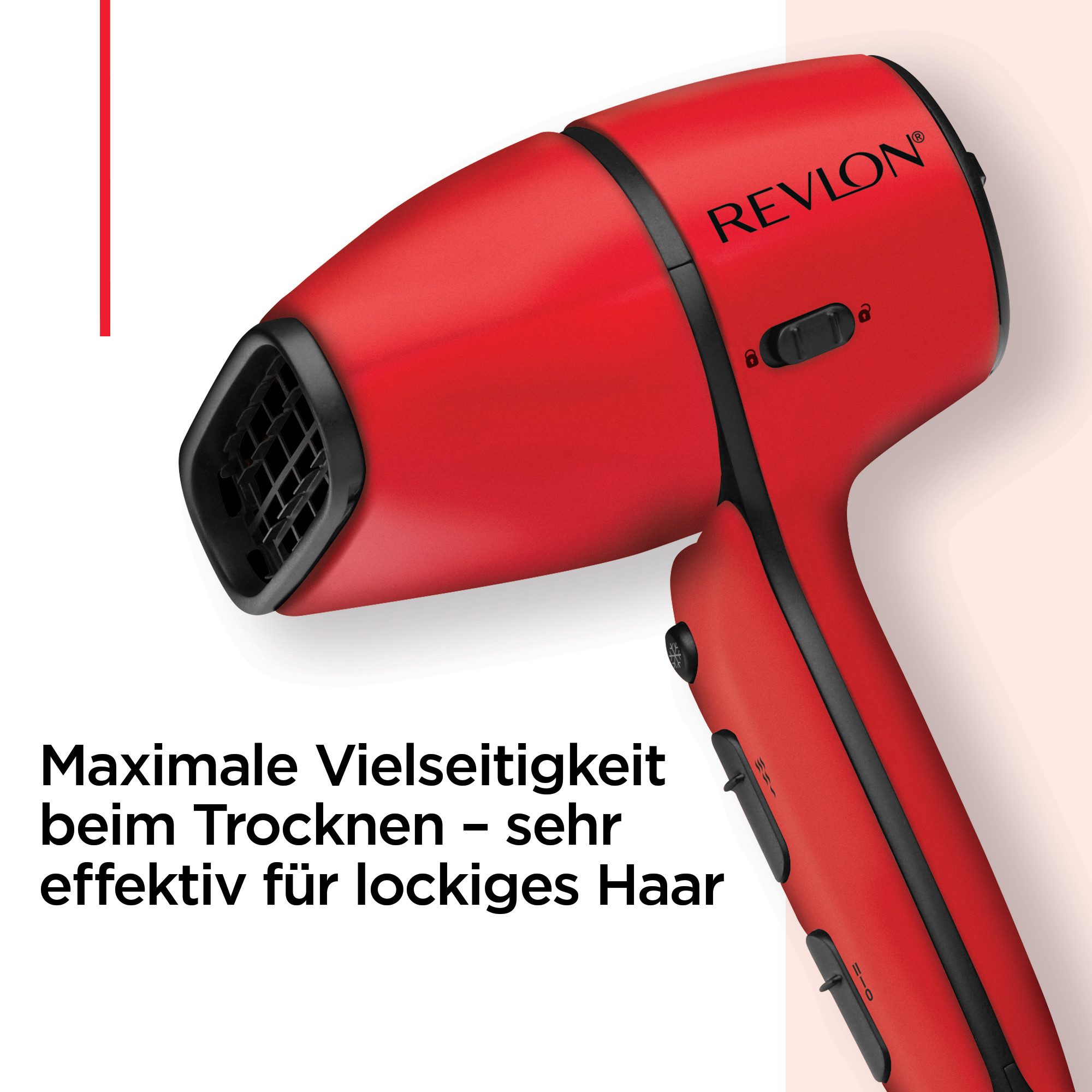 Revlon Haartrockner Haartrockner mit Luftstromregelung - REVLON Airflow Control, RVDR5320E, 2000 W, kompakter Trockner, Frisierdüse + Lockenverstärkungs-Diffusor, 2000 W