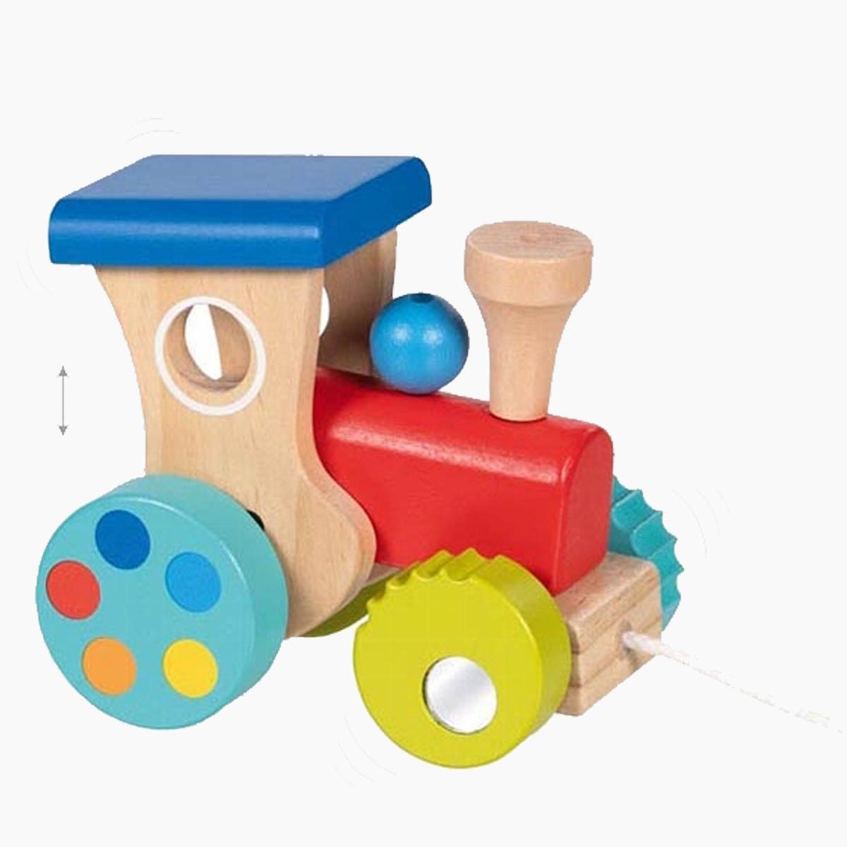 goki Nachziehfahrzeug Die Zieh-Lokomotive Jumping Loko, (packung, 1-tlg), Bewegungsanreiz mit überraschendem Lauf
