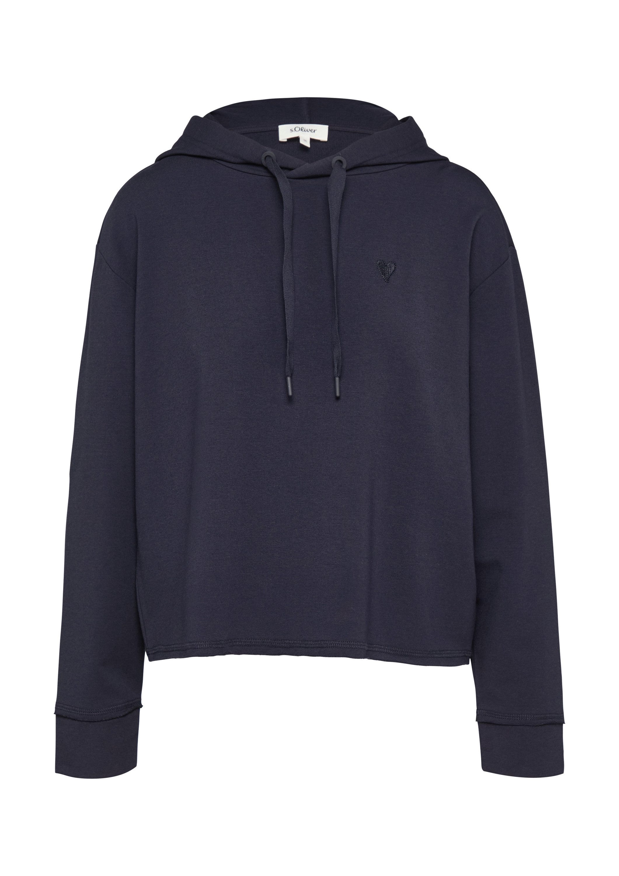s.Oliver Sweatshirt Sweatshirt Weiches Kapuzen-Sweat mit Herz-Stickerei günstig online kaufen