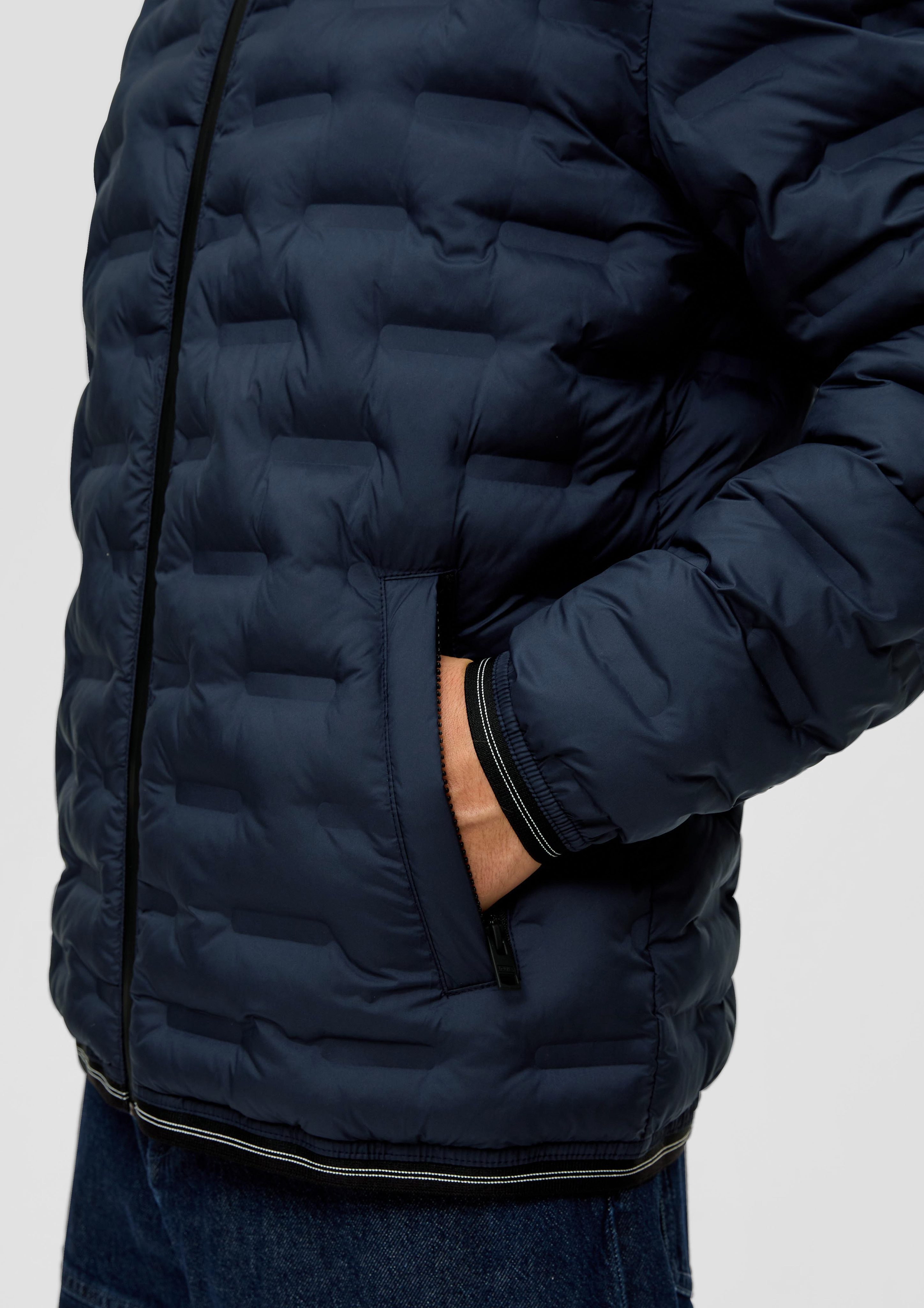 Allwetterjacke Jacke Reißverschlusstaschen mit s.Oliver navy Logo