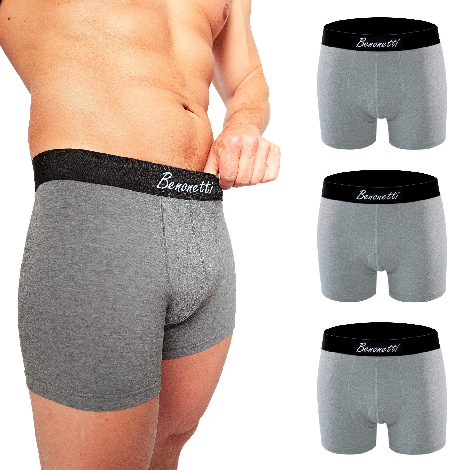 Benonetti Boxershorts weich, langlebig & atmungsaktiv, kein Aufrollen (3 Pa günstig online kaufen