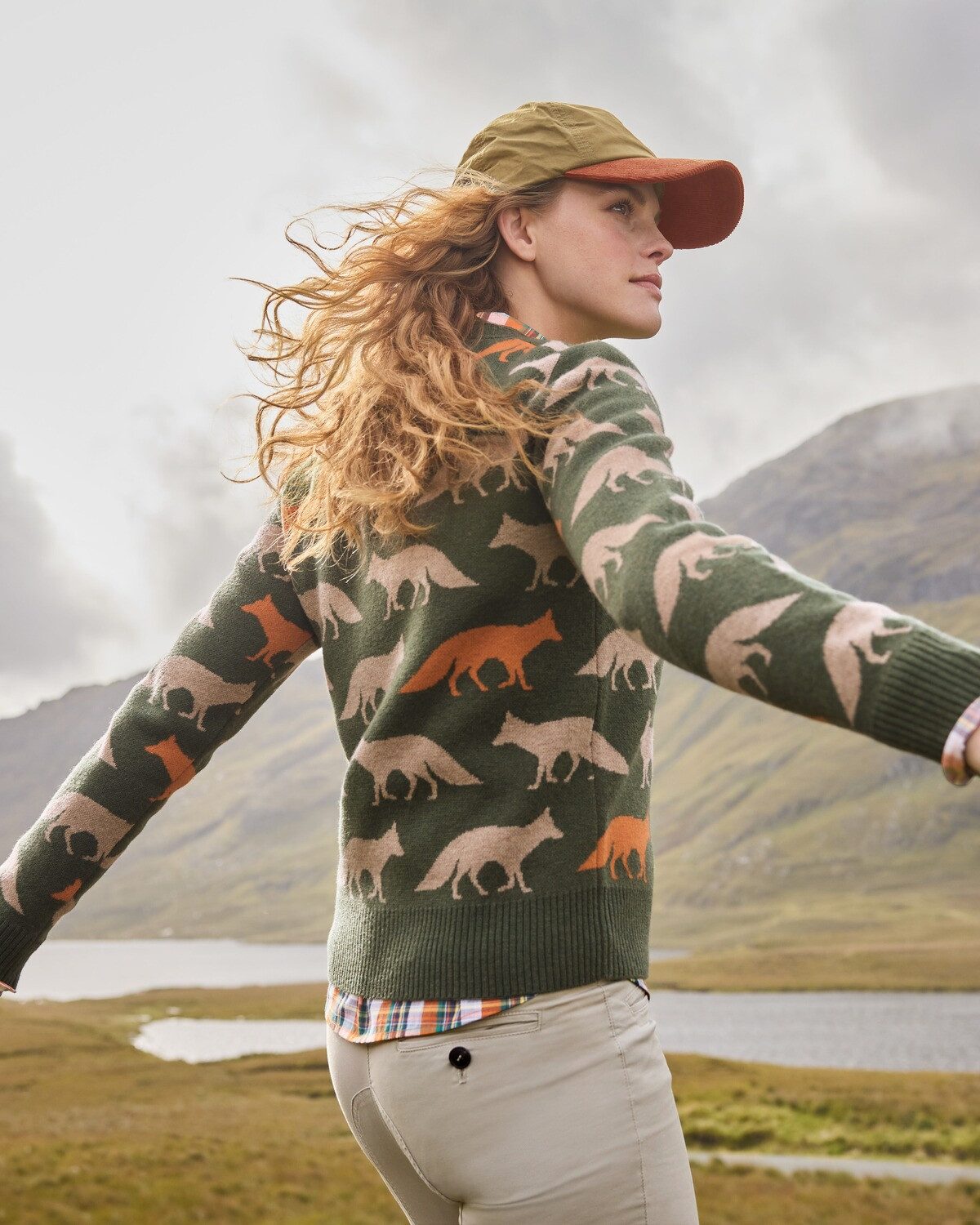 Brigitte von Schönfels Strickpullover Pullover mit Fuchs-Intarsie